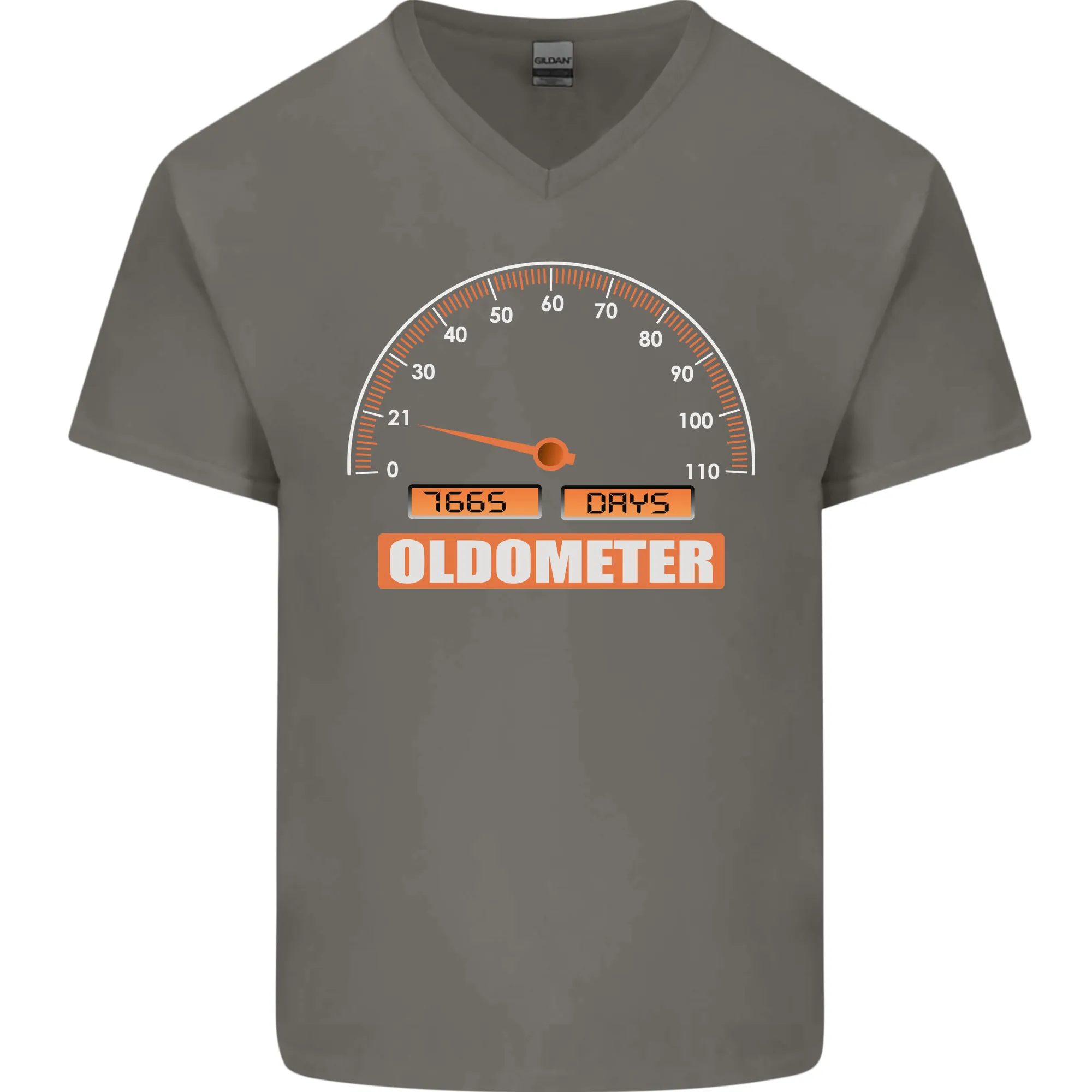 21st Birthday 21 Year Old Ageometer Funny Mens V-Neck Cotton T-Shirt