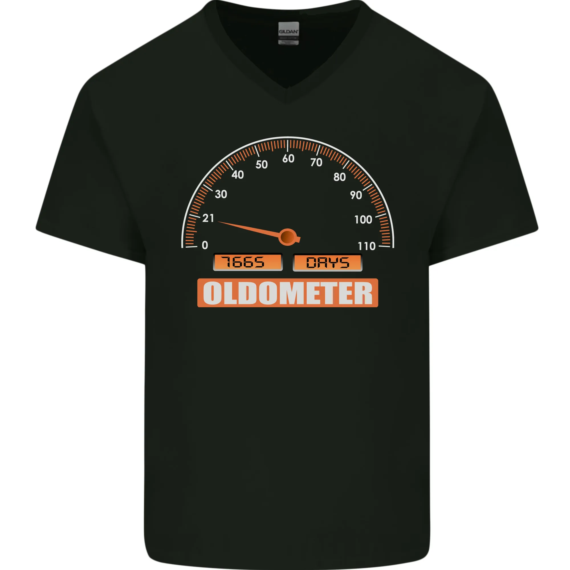 21st Birthday 21 Year Old Ageometer Funny Mens V-Neck Cotton T-Shirt