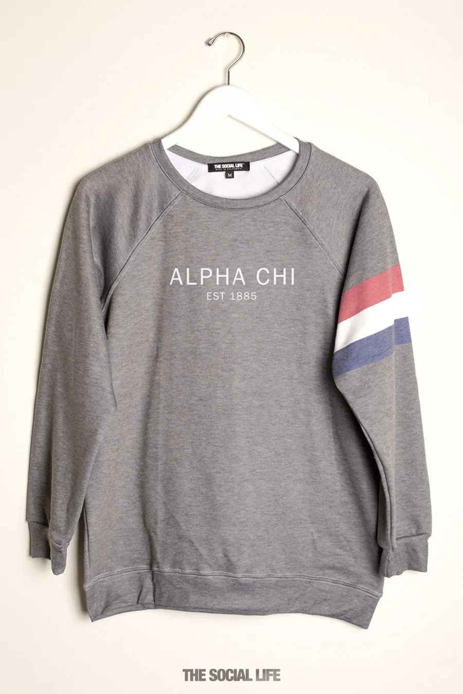 Alpha Chi Omega Merci Raglan Crewneck