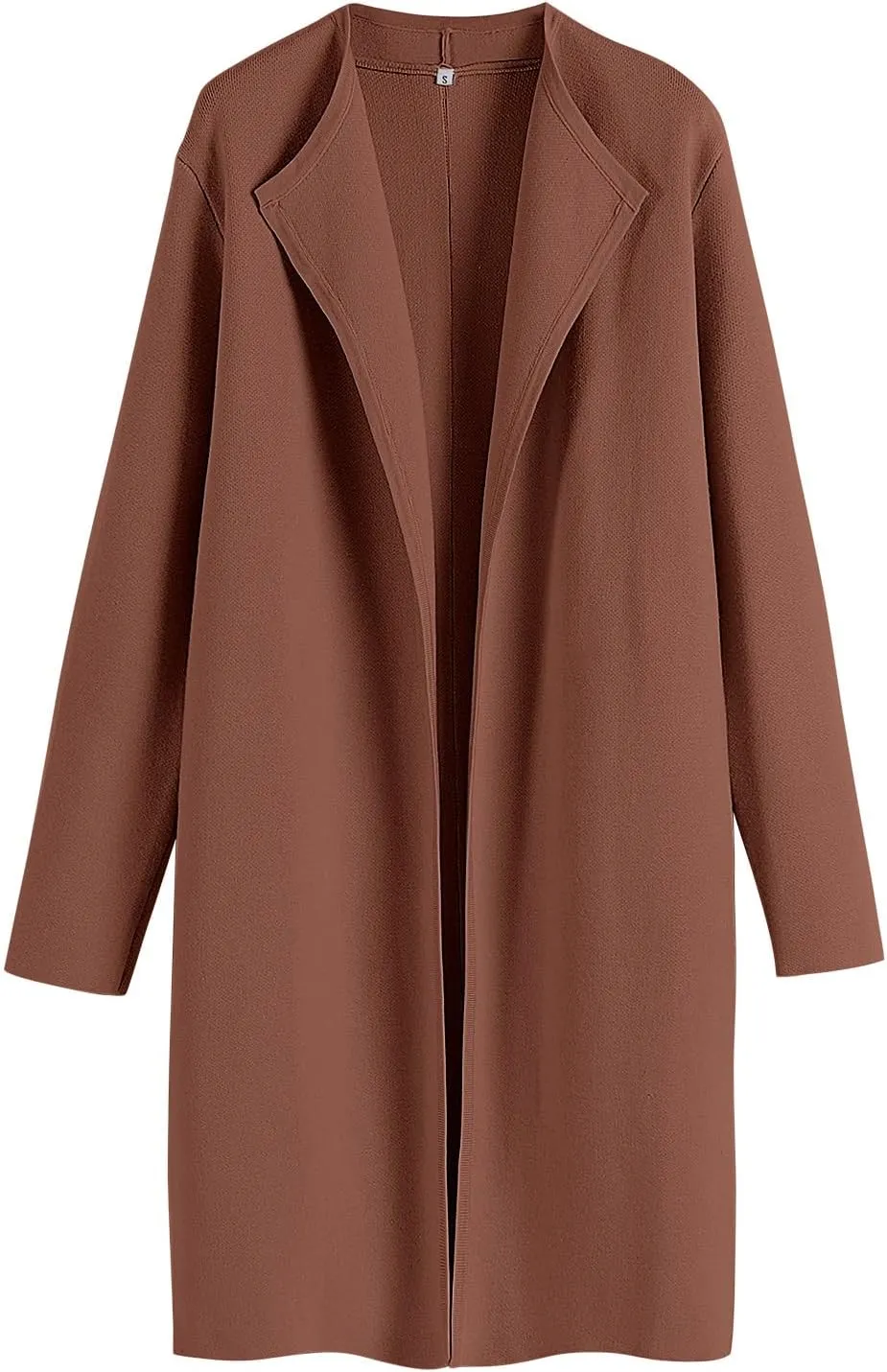 ANRABESS Women's Long Cardigans Sweater 2025 Fall Casual Lapel Open Front Knit Warm Wool Coatigan Oversized Jacket Coat
