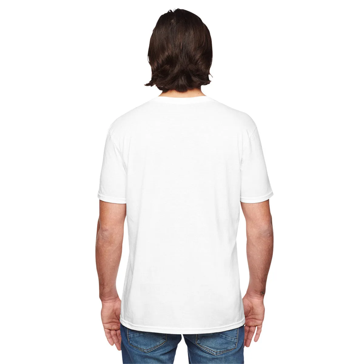 Anvil Men's White Triblend V-Neck T-Shirt