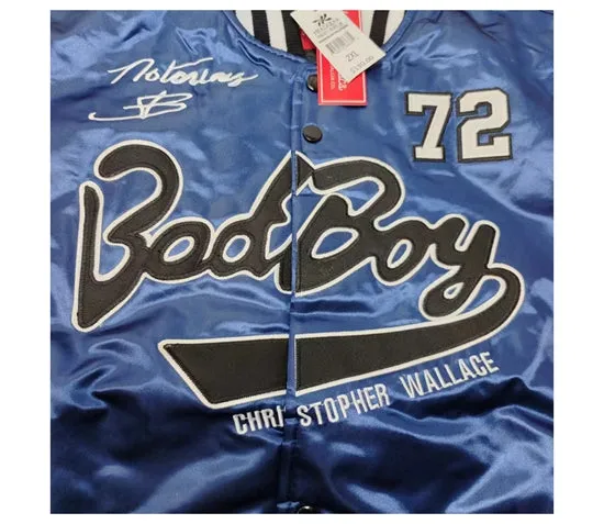 BADBOY NOTORIOUS BOOGIE HIPHOP RAPPER STYLE BOMBER JACKT IN NAVY ORANGE