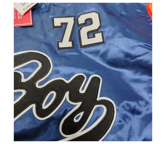 BADBOY NOTORIOUS BOOGIE HIPHOP RAPPER STYLE BOMBER JACKT IN NAVY ORANGE