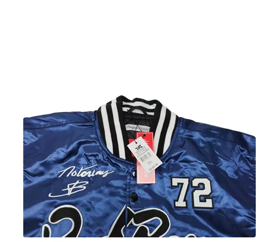 BADBOY NOTORIOUS BOOGIE HIPHOP RAPPER STYLE BOMBER JACKT IN NAVY ORANGE