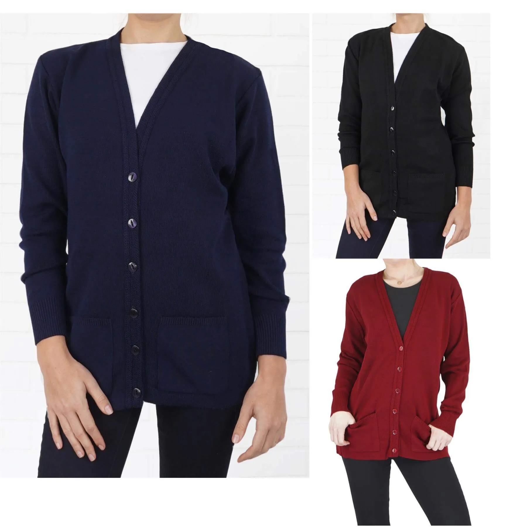 Balmoral Women Wool Blend Knit Pockets Cardigan