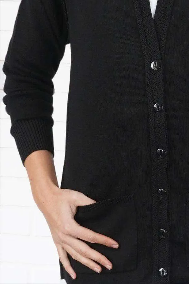 Balmoral Women Wool Blend Knit Pockets Cardigan