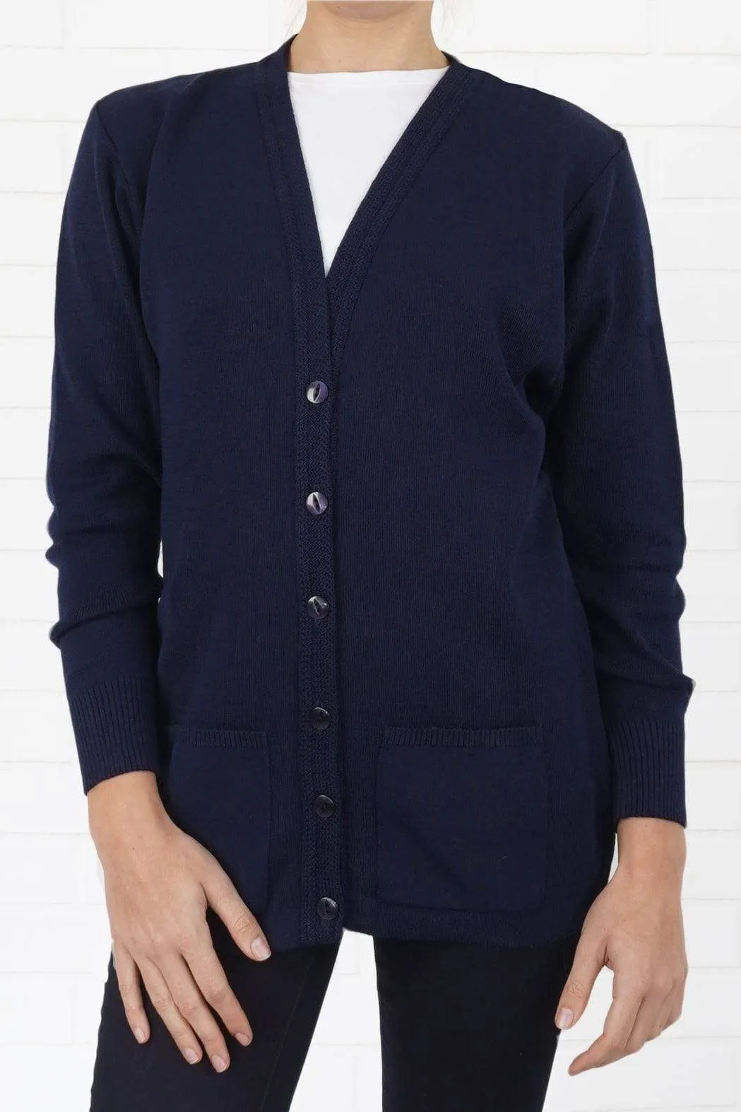 Balmoral Women Wool Blend Knit Pockets Cardigan