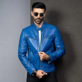 Biker Style Jacket (Olympian Blue) | Kaptan