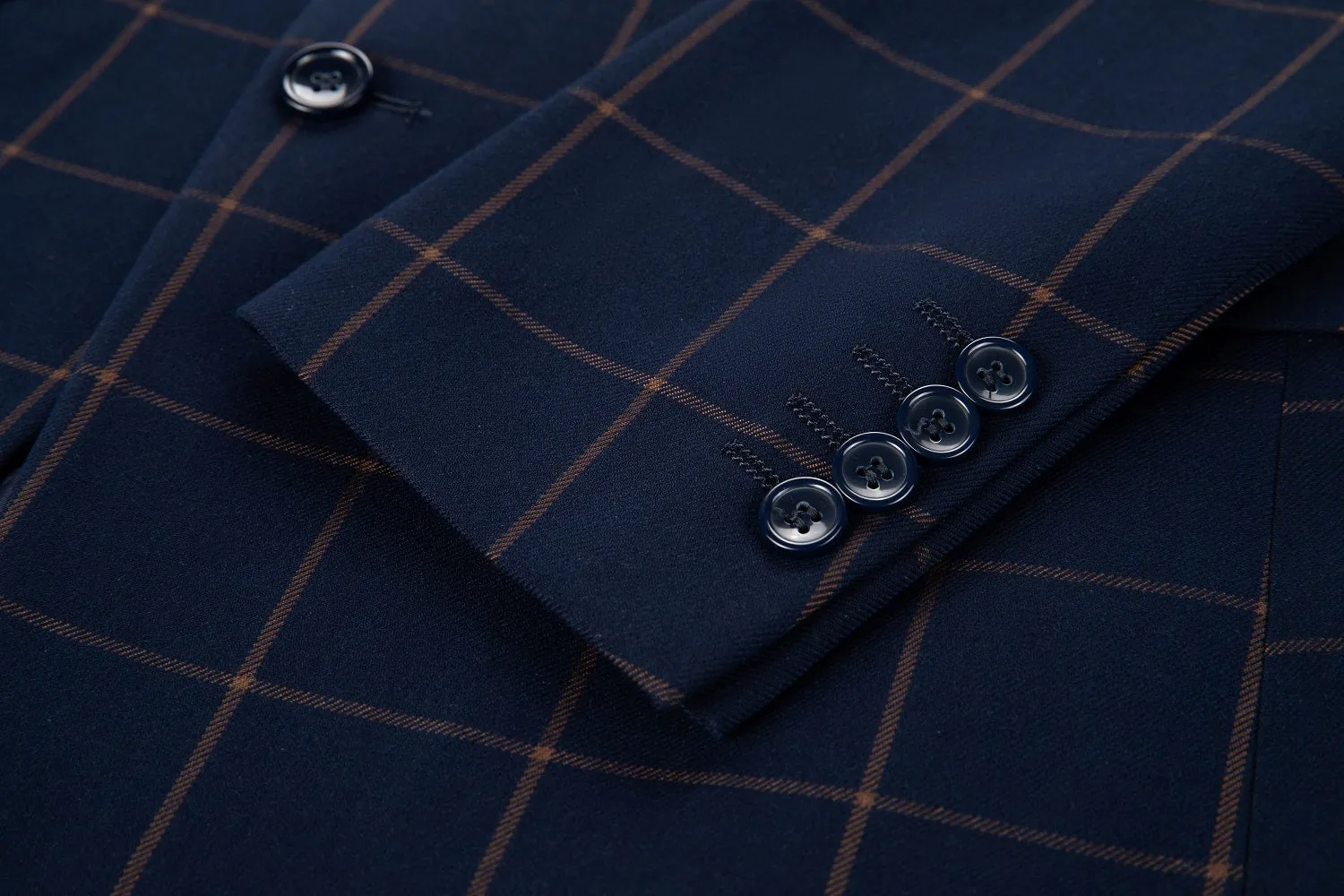Blue Men's Blazer for Party, Wedding and Business ( Orange Plaid )