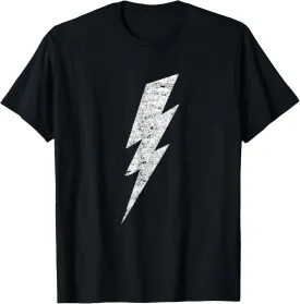 Bold Lightning Bolt - Distressed Minimalist Graphic Art T-Shirt