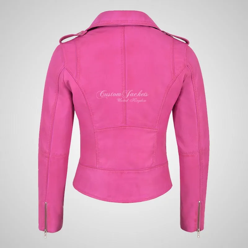 BRYNN Womens Leather Biker Jacket
