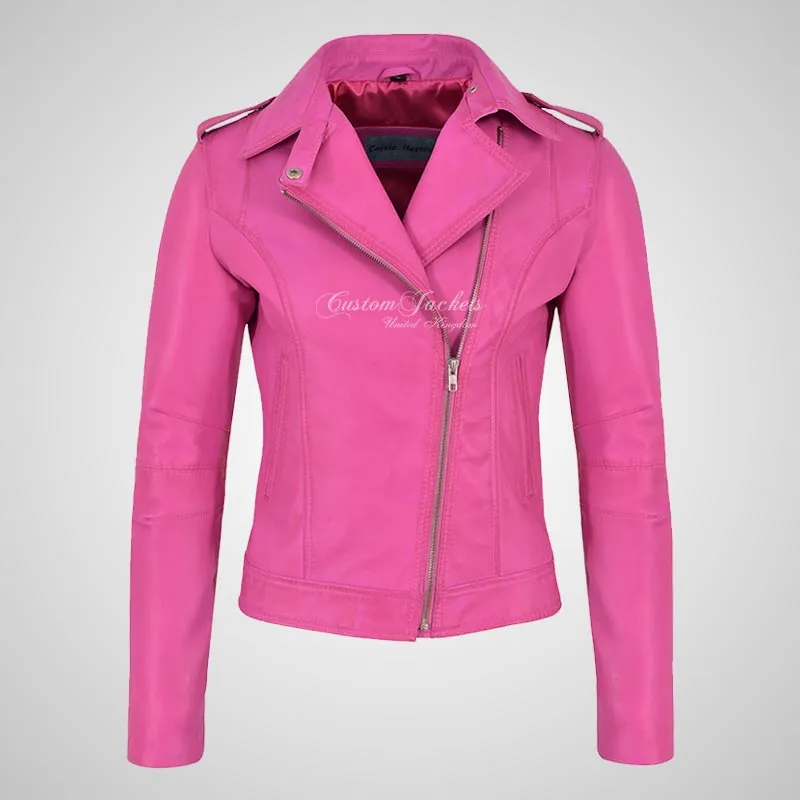 BRYNN Womens Leather Biker Jacket