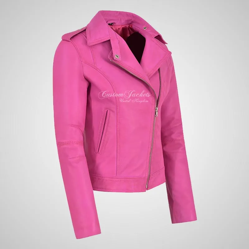 BRYNN Womens Leather Biker Jacket