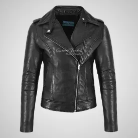BRYNN Womens Leather Biker Jacket
