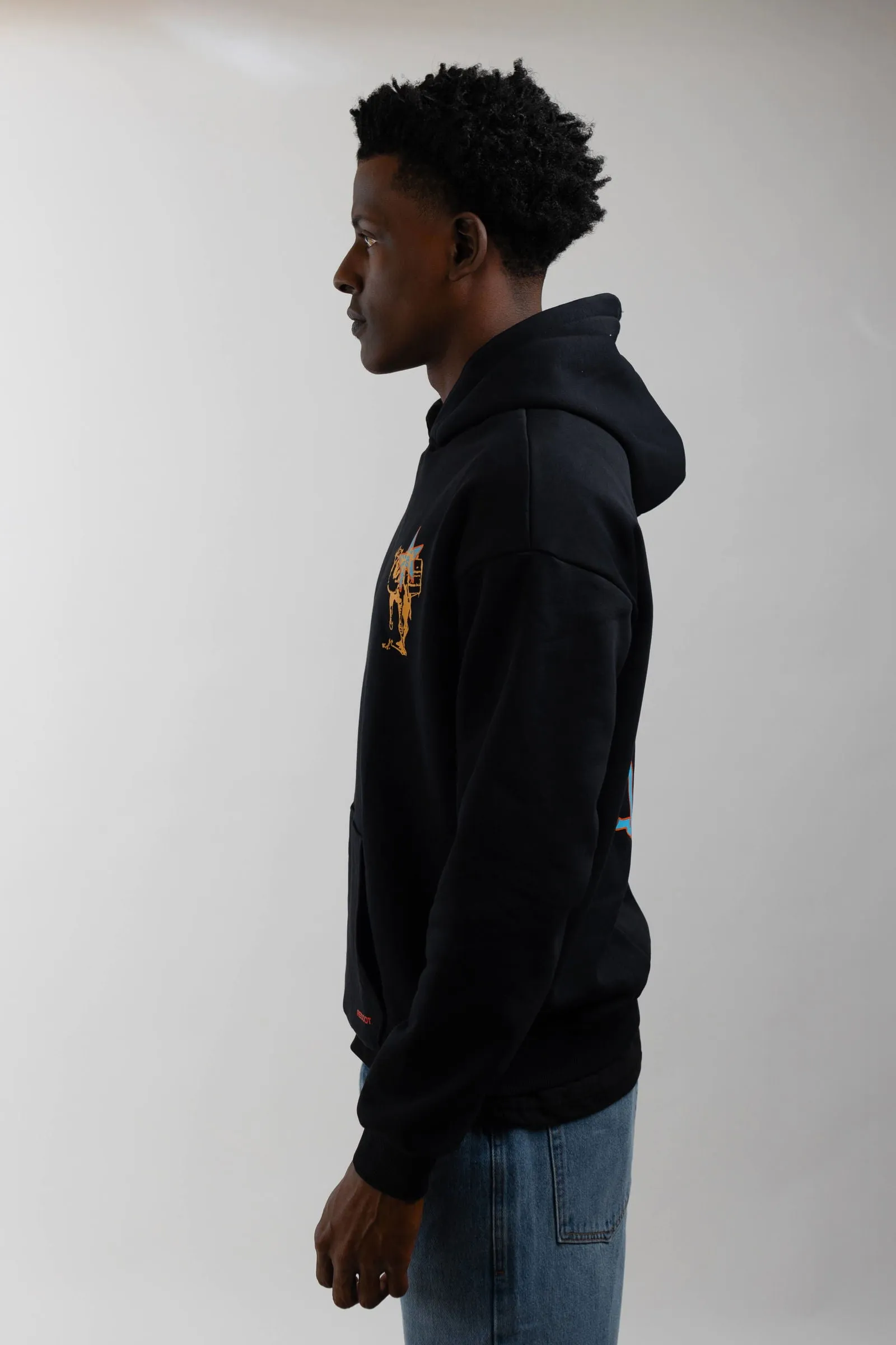 Camel Print Hoodie-Black