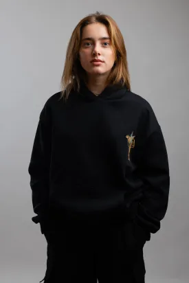 Camel Print Hoodie-Black