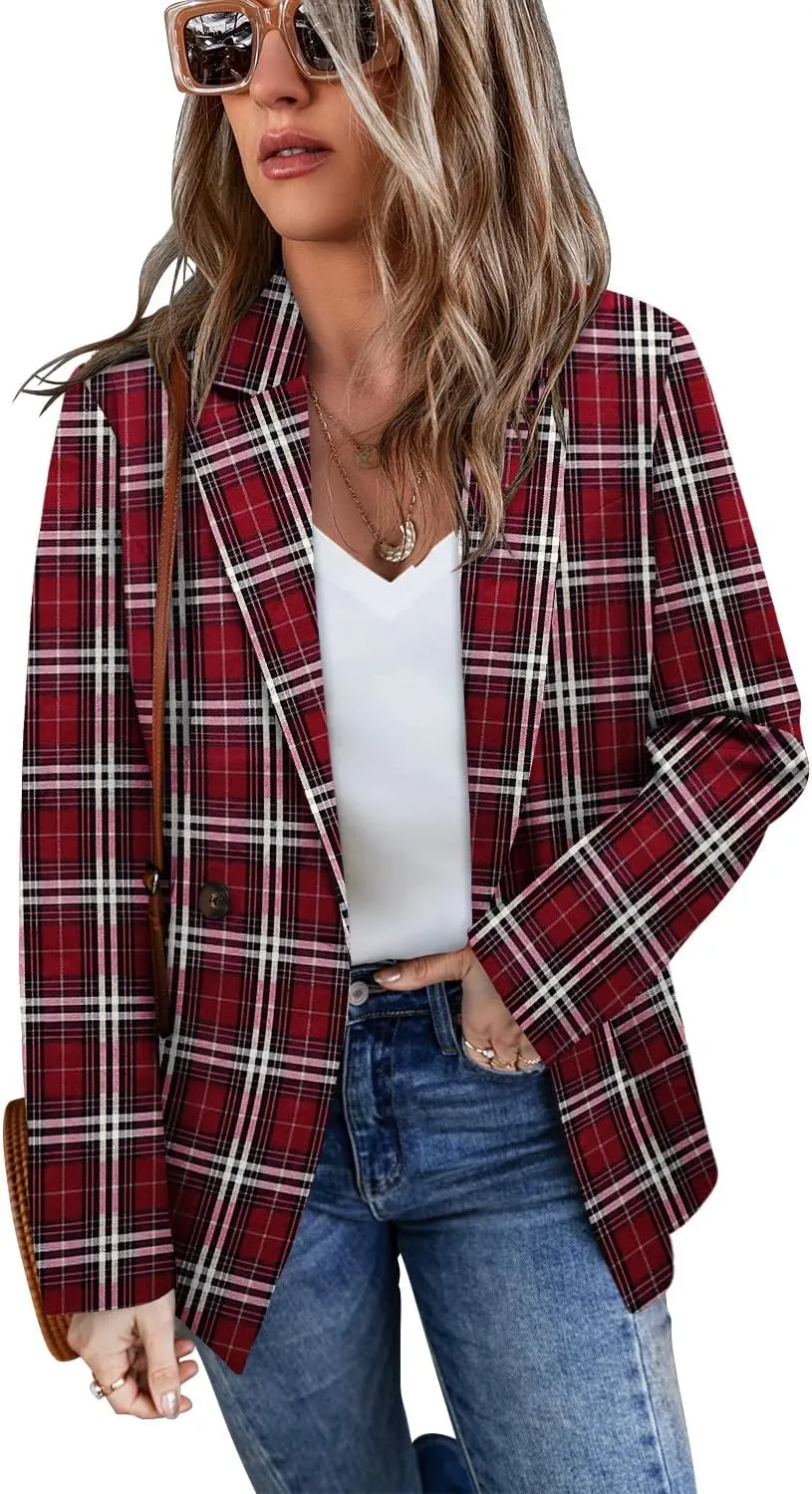 CHICZONE Womens Long Sleeve Casual Blazers Open Front Lapel Button Work Office Blazer Jackets