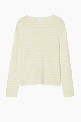 Closed Striped Long Sleeve T-Shirt - Lemon Yellow