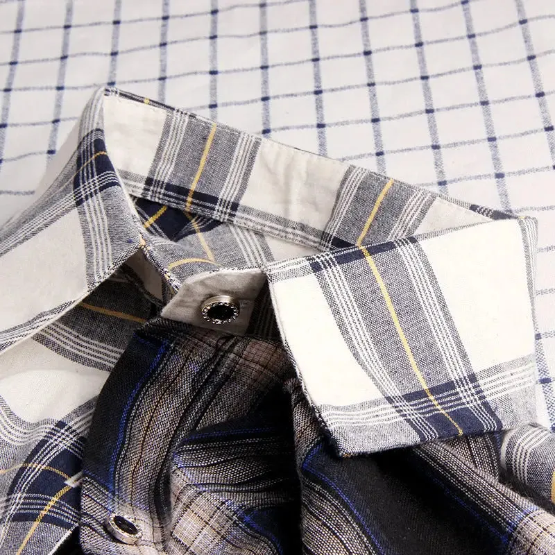 Colorblock plaid shirt