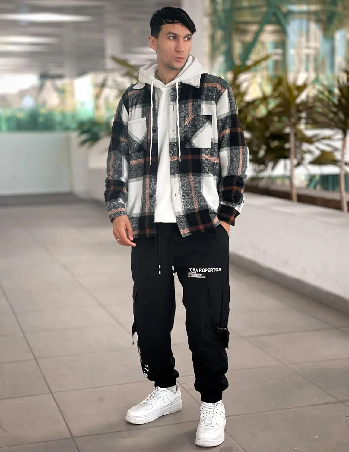 COOFANDY Men's Flannel Shirts Casual Button Down Plaid Shirt Jacket Long Sleeve Fleece Shacket with Pockets