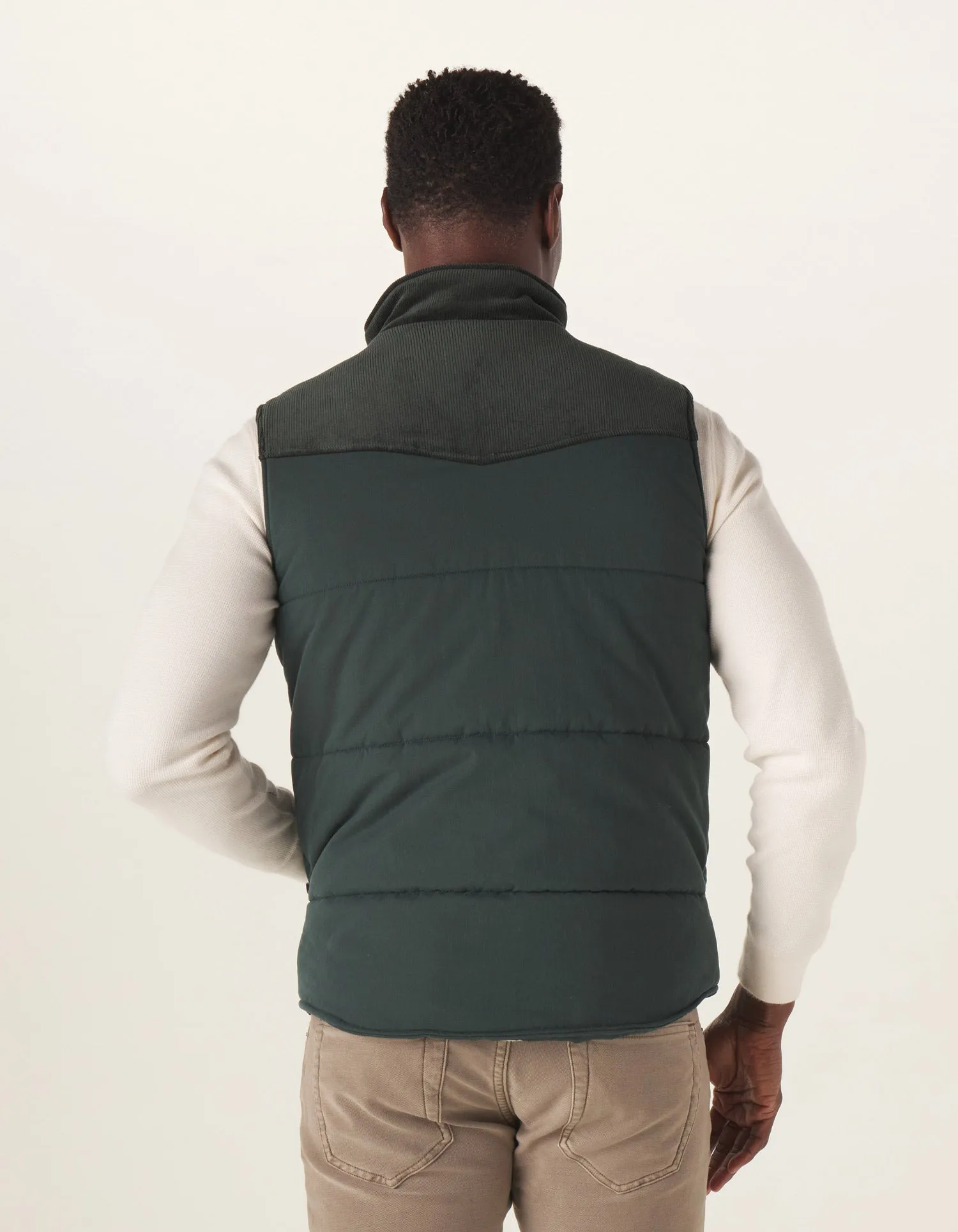 Cord Dano Vest in Deep Forest