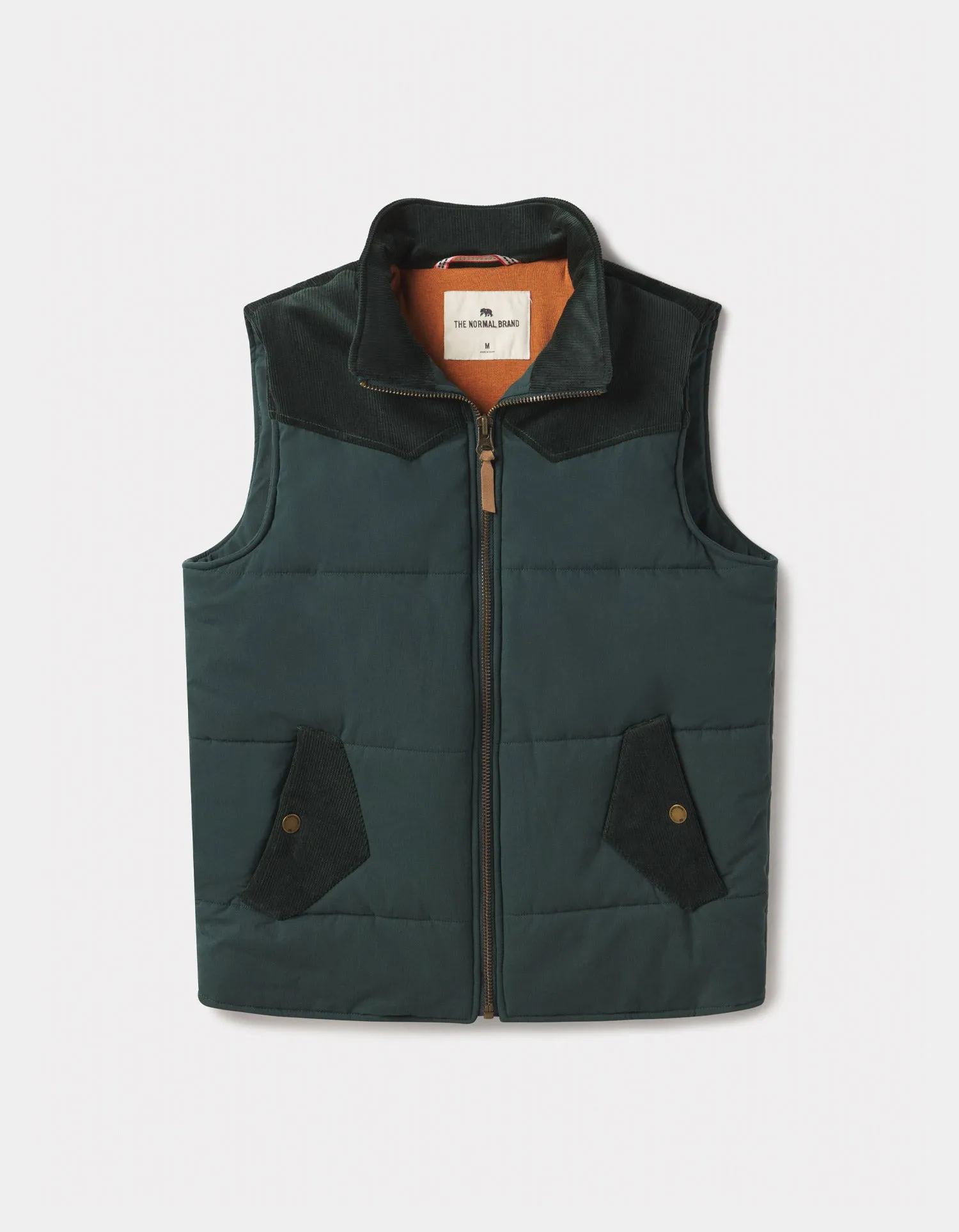 Cord Dano Vest in Deep Forest