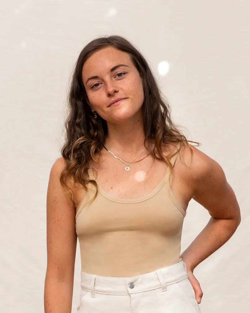 cotton crop top - powder