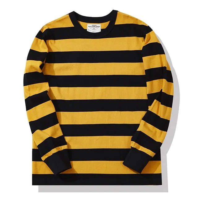 Cotton Striped Long Sleeve T-Shirt