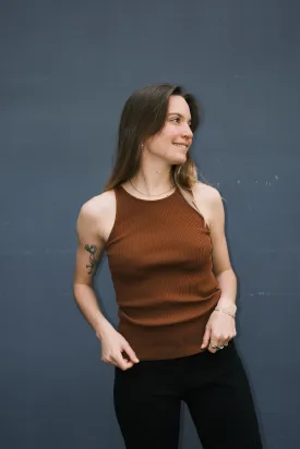 cotton tank top - ammer - chocolate