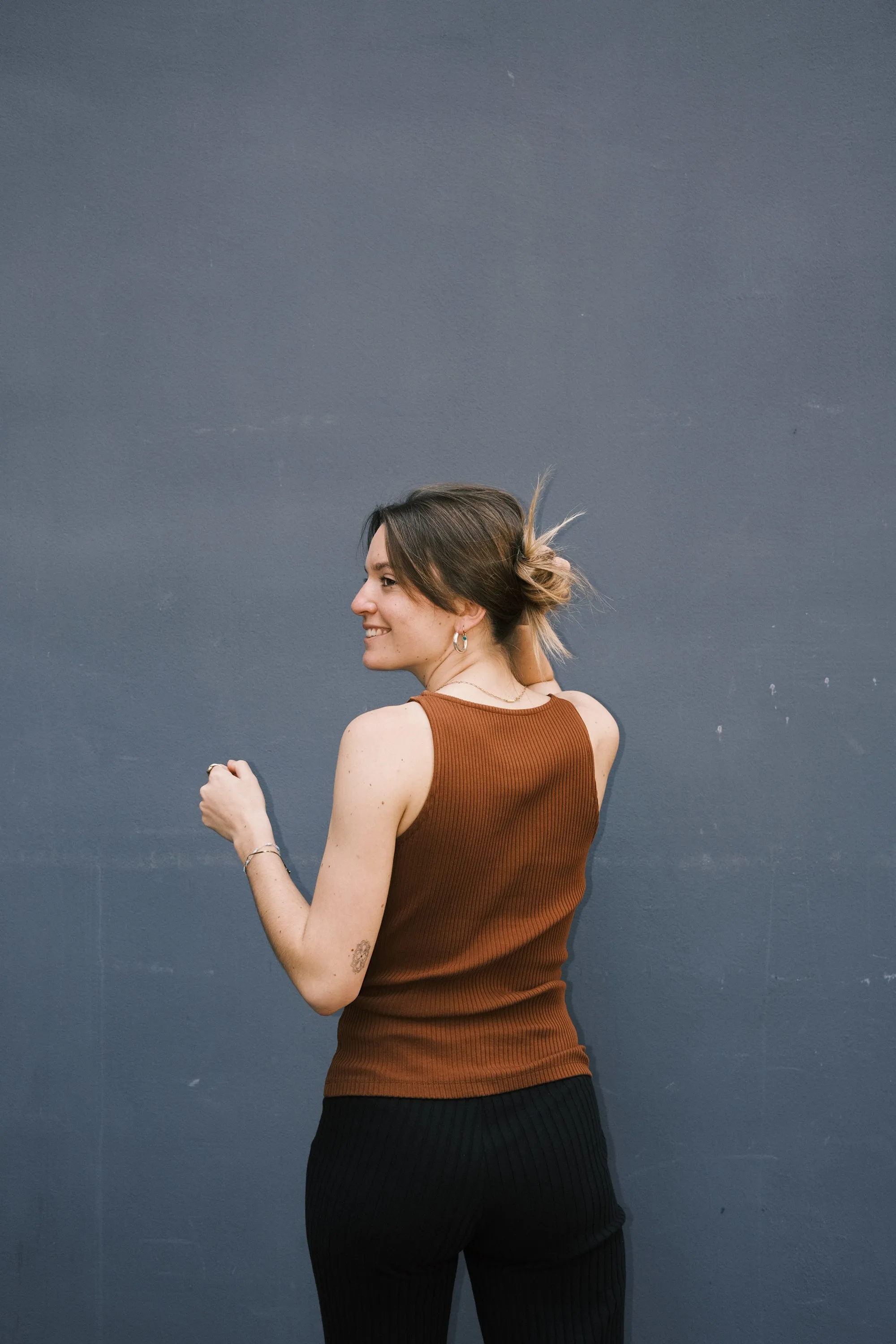 cotton tank top - ammer - chocolate