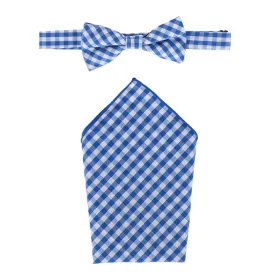 CTM® Men's Cotton Checkered Bow Tie and Handkerchief Set