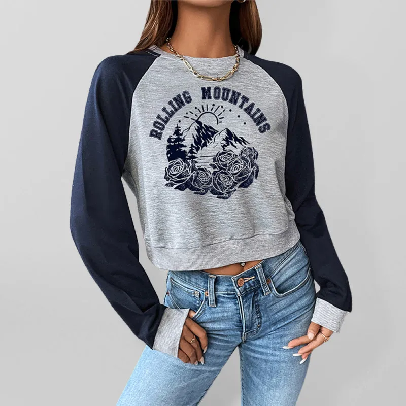 Danica Casual Raglan Sleeve Knit Crop Hoodie