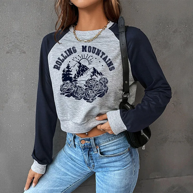 Danica Casual Raglan Sleeve Knit Crop Hoodie