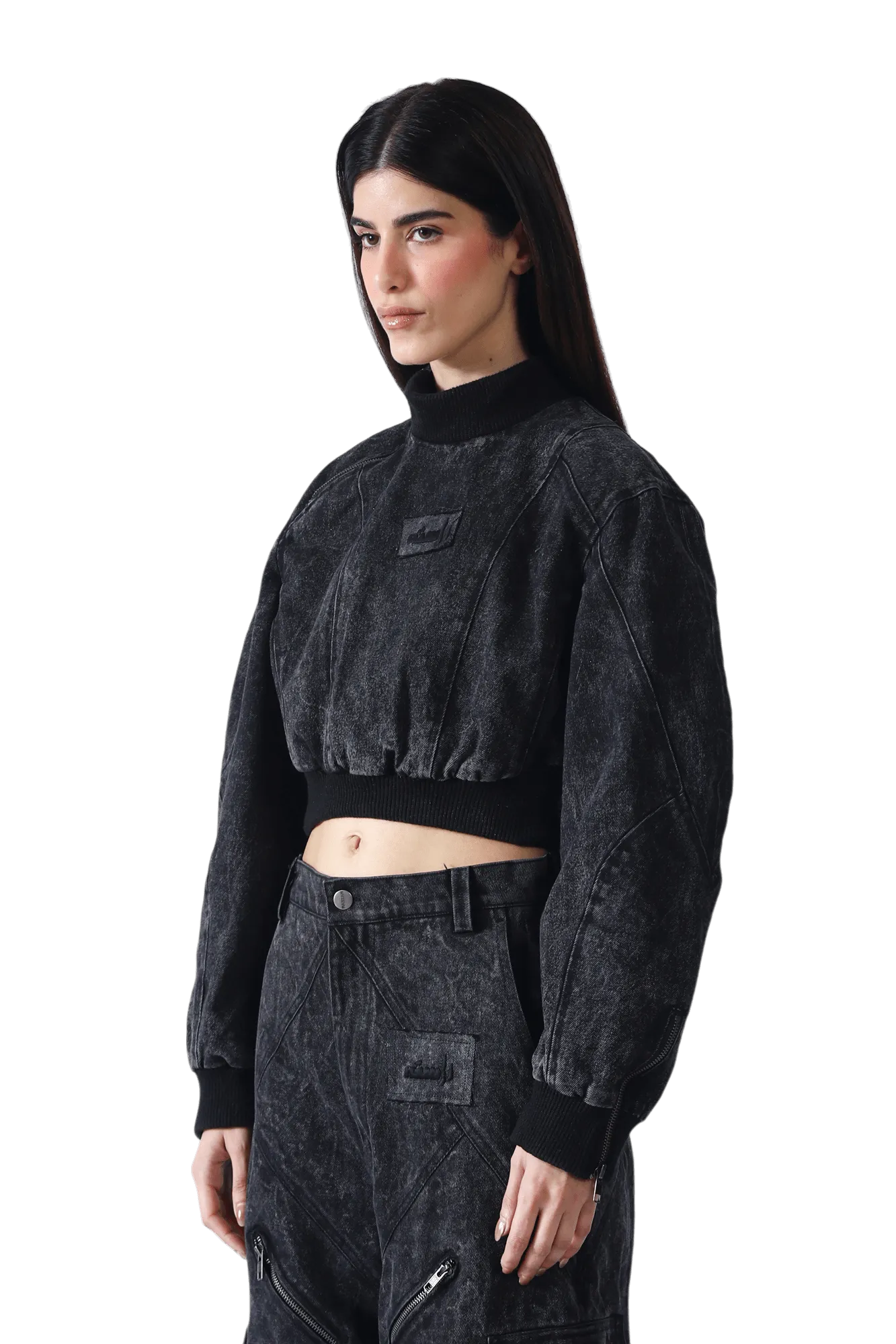 Denim Acid Wash Crop Jacket
