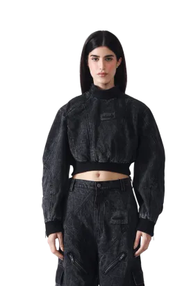 Denim Acid Wash Crop Jacket