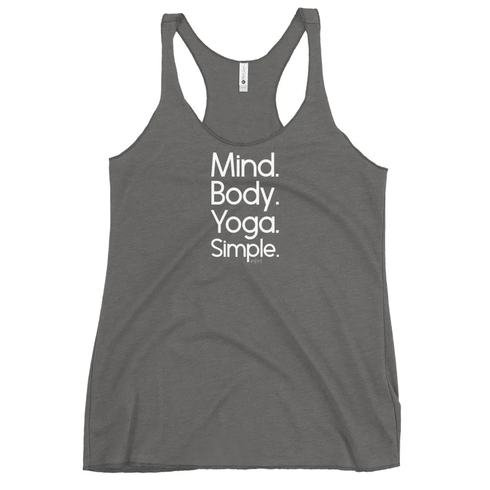 Fact: Mind Body Yoga Simple Dark Color Tank Top