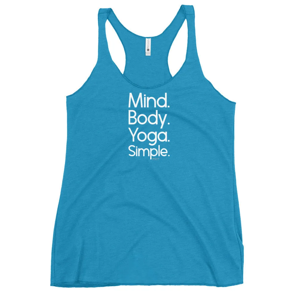 Fact: Mind Body Yoga Simple Dark Color Tank Top