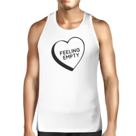 Feeling Empty Heart White Cotton Tanks For Men Humorous Design Top
