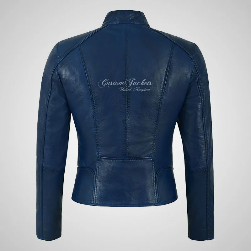 FIERCE Women's Biker Leather Jacket Fitted