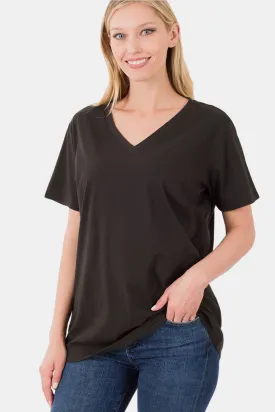 Full Size V-Neck Short Sleeve T-Shirt