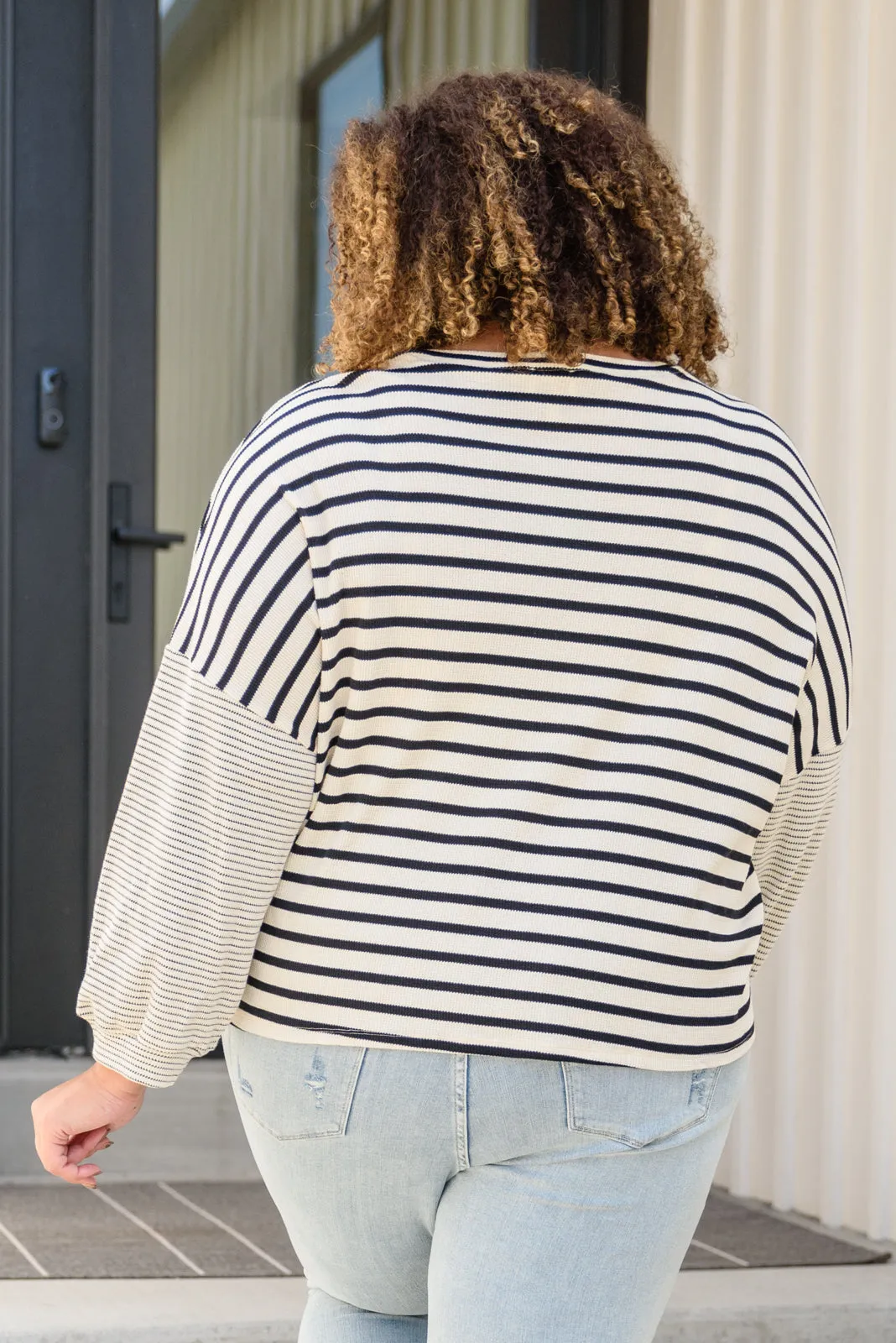 Gabrielle Striped Long Sleeve Top
