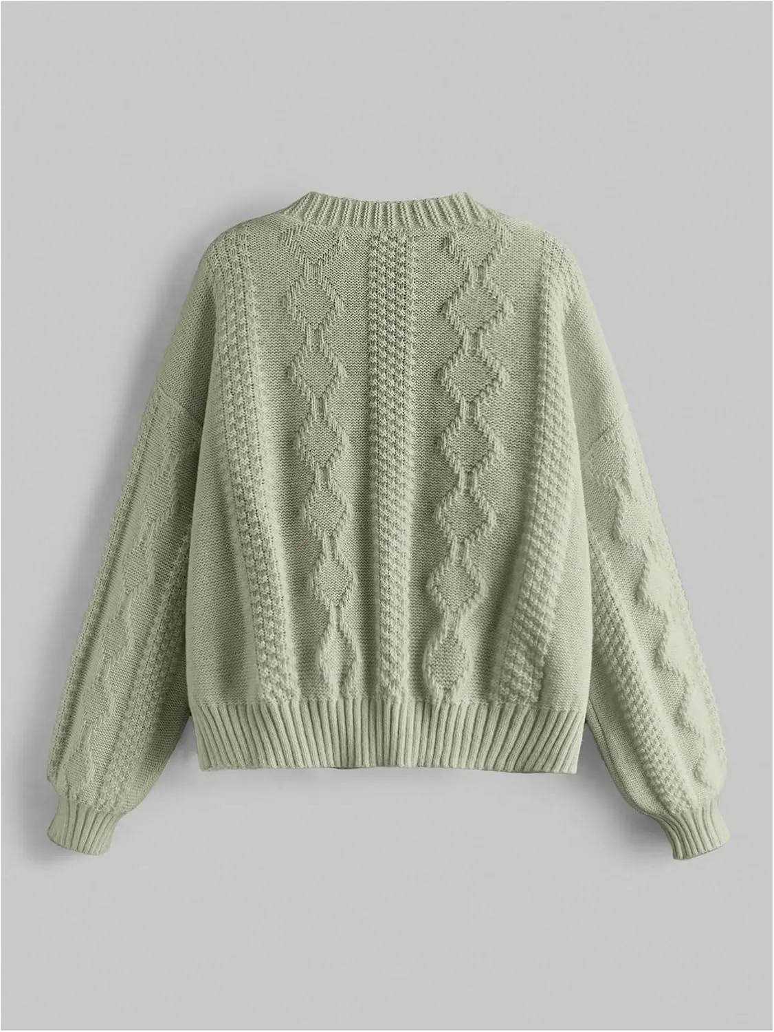 GORGLITTER Women's Flower Embroidery Button Up Cute Cardigan Chunky Cable Knit Oversized Fall Trendy 2025 Sweaters