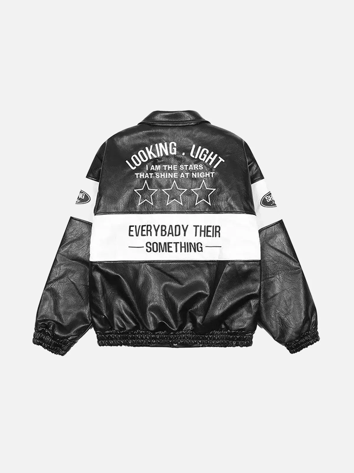 Graphic Faux Leather Jacket