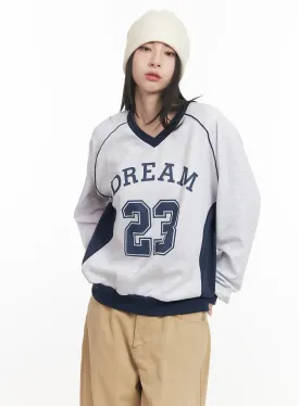 Graphic V-Neck Sweatshirt CF514