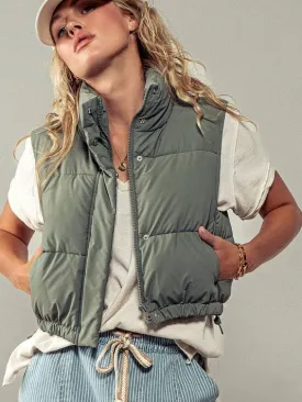 Haven Puffer Vest in Olive
