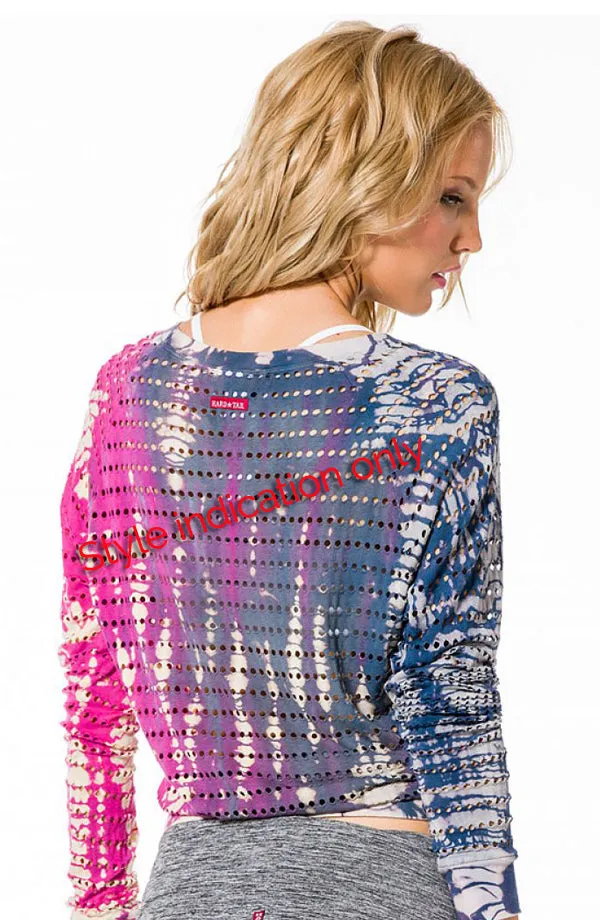 Holey Jersey Shrinky Sweatshirt - with Lava Tie Dye