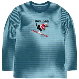 Hot Dog Skiing Men's Long Sleeve Pajama T-Shirt