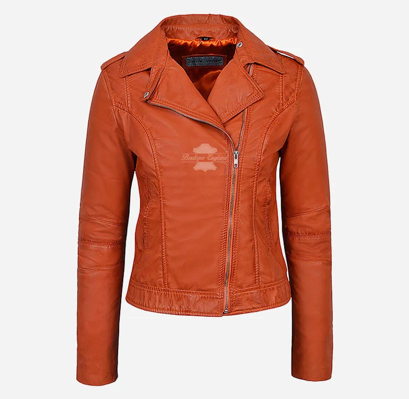 Inês Biker Leather Jacket For Ladies Fitted Fashion Leather Jacket