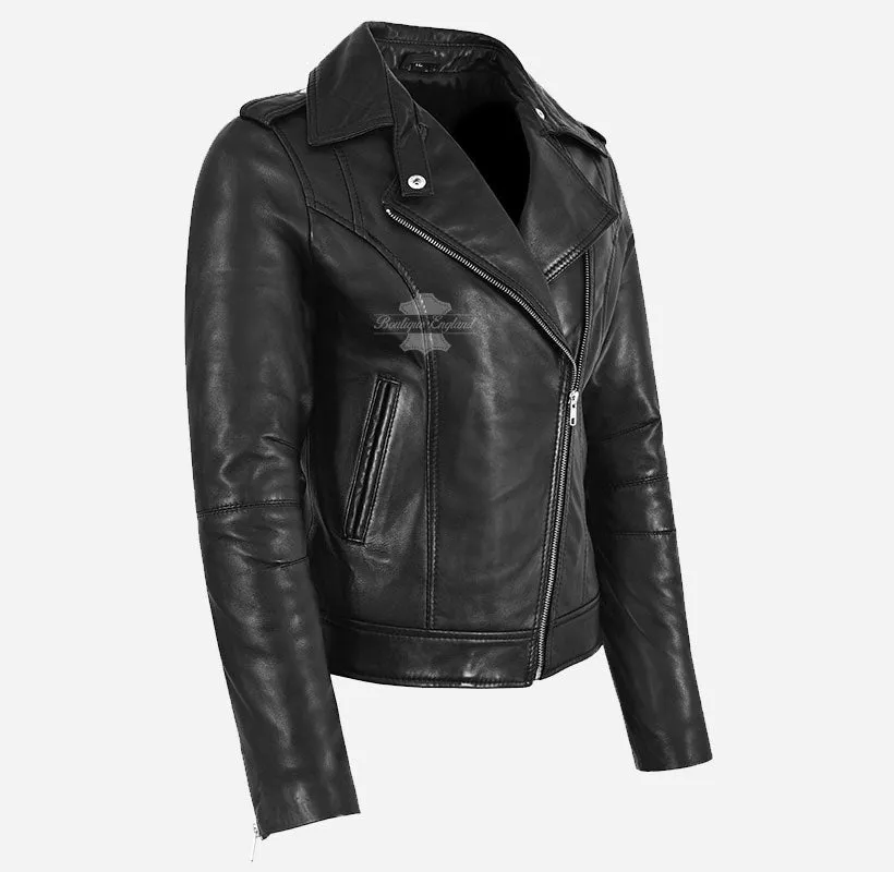 Inês Biker Leather Jacket For Ladies Fitted Fashion Leather Jacket