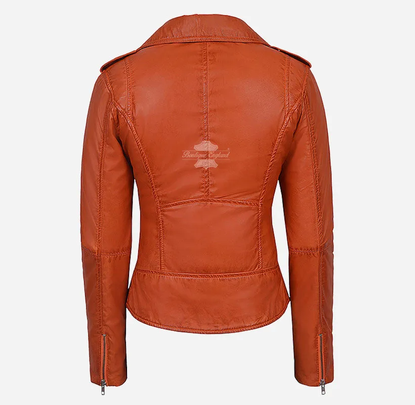 Inês Biker Leather Jacket For Ladies Fitted Fashion Leather Jacket